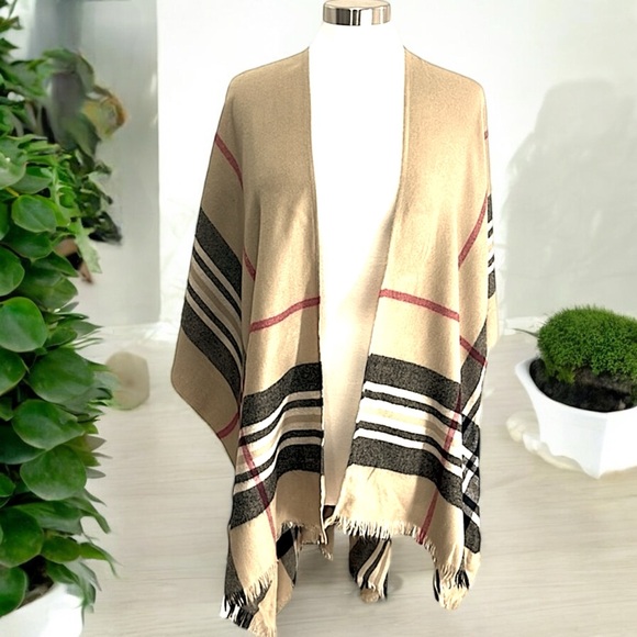 Charter Club Lightweight Border Plaid Poncho from Macy's - Picture 7 of 16